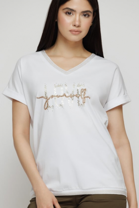 Tricou 5134 ivoar strasuri Mizar