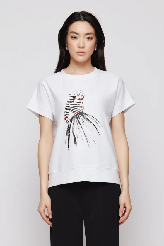 Tricou 5146 alb print Mizar [2]