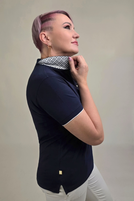 Tricou polo Mela bleumarine Virginia Blu [4]