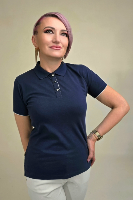 Tricou polo Mela bleumarine Virginia Blu [2]