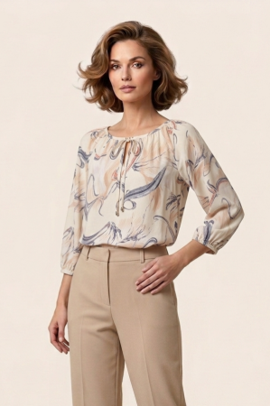 Imbracaminte Femei - Bluza 410 imprimeu crem Anesia