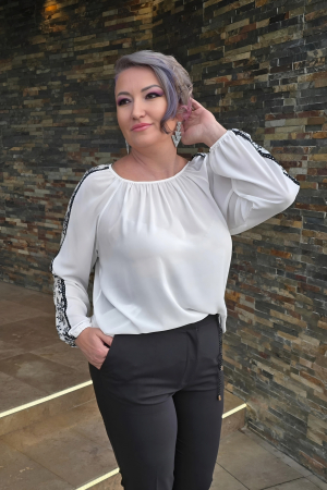 Bluza 412 voal alb/negru Anesia [3]