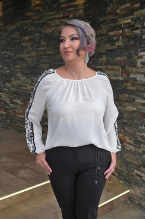 Bluza 412 voal alb/negru Anesia [0]