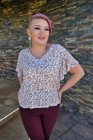 Bluze dama - Bluza 413 flori 1 Anesia