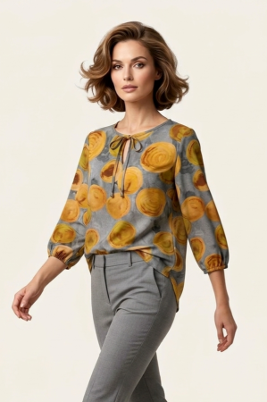 Imbracaminte Femei - Bluza 415 flori mustar Anesia S