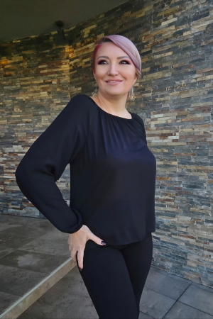 Bluze dama - Bluza 416 voal neagra Anesia