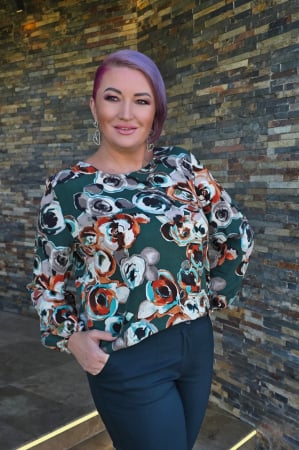 Bluze dama - Bluza 417 vascoza imp verde Anesia