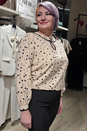 Bluze dama - Bluza 449 bej buline Exnec