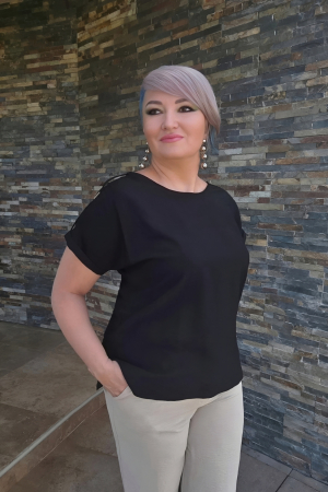 Bluze dama - Bluza 498 neagra vascoza Aquared