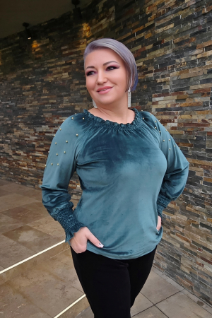 Bluze dama - Bluza 501 verde catifea Aquared