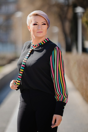 Bluze dama - Bluza 811 dungi Aquared