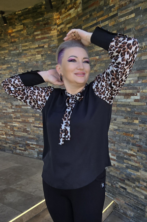 Bluze dama - Bluza 811 leopard Aquared