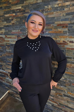 Bluze dama - Bluza 816 neagra perle Aquared