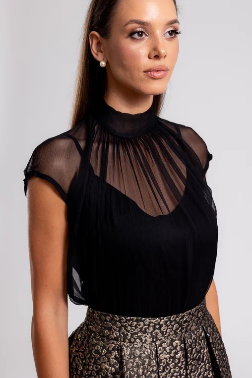 Bluza C4428 matase neagra Caramel [0]