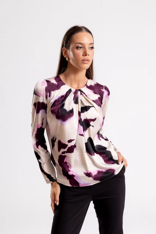 Imbracaminte Femei - Bluza C4432 imprimata roz Caramel