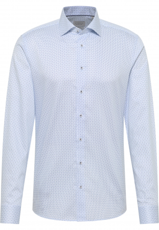 Modern Fit - Camasa bleu, modern fit, pentru barbati, 100% bumbac, maneca lunga, model 1054/11 X19K Eterna