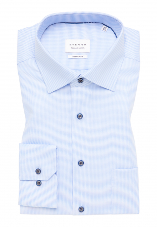 Camasa bleu, modern fit, pentru barbati, 100% bumbac, maneca lunga, model 4158/12 X19K Eterna [5]