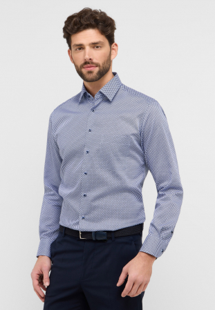 Modern Fit - Camasa imprimeu, modern fit, pentru barbati, 100% bumbac, maneca lunga, model  4220/14 X181 Eterna