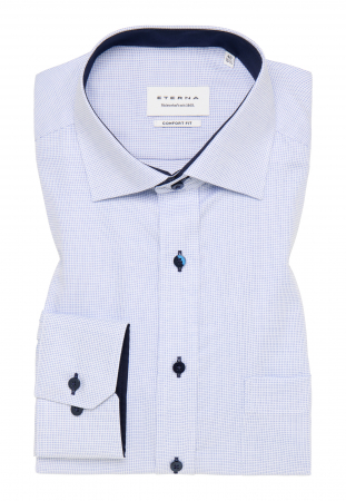 Camasa blue, comfort fit, pentru barbati, 100% bumbac, maneca lunga, model  4671/11 E147 Eterna [5]