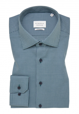 Camasa turquaz, modern fit, pentru barbati, 100% bumbac, maneca lunga, model 8038/48 X18K Eterna [5]