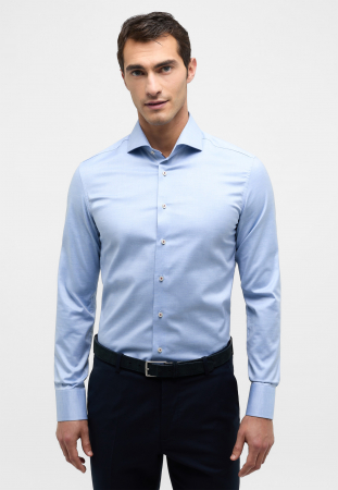 Slim Fit - Camasa blue, slim fit, pentru barbati, 100% bumbac, maneca lunga, model 8182/13 F66V Eterna