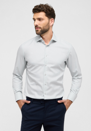 Modern Fit - Camasa verde, modern fit, pentru barbati, 100% bumbac, maneca lunga, model 8266/41 X682 Eterna