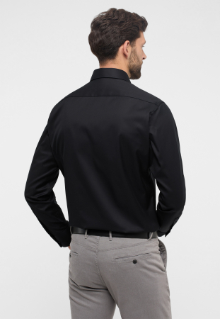 Camasa COVER neagra, modern fit, pentru barbati, 100% bumbac, maneca lunga, model  8817/39 X18K Eterna [1]
