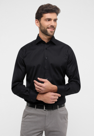 Camasa COVER neagra, modern fit, pentru barbati, 100% bumbac, maneca lunga, model  8817/39 X18K Eterna [0]