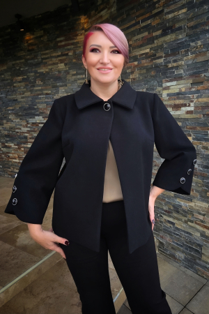 Sacouri dama - Capa 286 stofa neagra Viada