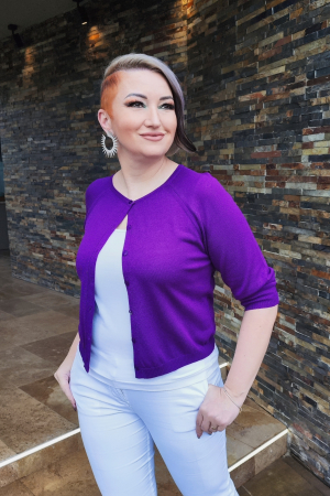 Tricotaje dama - Cardigan 5746 mov Zada