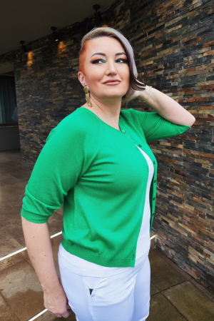 Tricotaje dama - Cardigan 5746 verde Zada S
