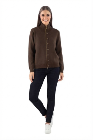 Tricotaje dama - Cardigan 6054 maro Corade