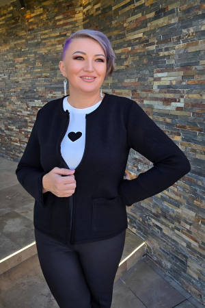 Cardigan JT6 negru fermoar Magnetic [1]