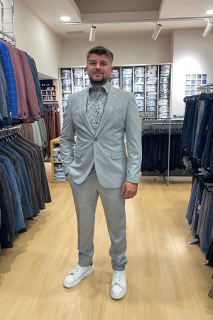 Costume barbati - Costum 2023A gri slim fit Demarco
