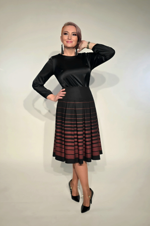 Fuste dama - Fusta 040 pliuri teracota Letty