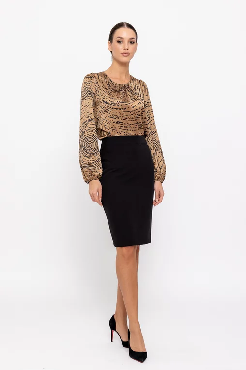 Fuste dama - Fusta C3408 neagra Caramel