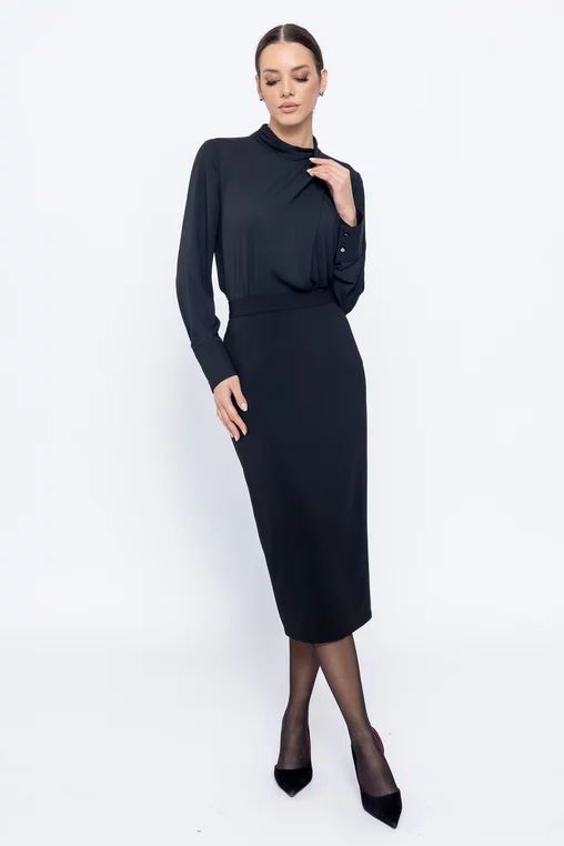 Fuste dama - Fusta C3502 midi neagra Caramel