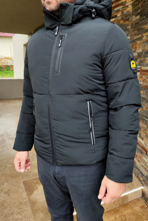 Scurte, Paltoane barbati - Geaca Brandy neagra Granchio 3XL