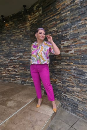 Pantaloni dama - Pantalon 430 in fuxia Letty
