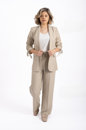 Pantalon 4739 bej larg La Donna