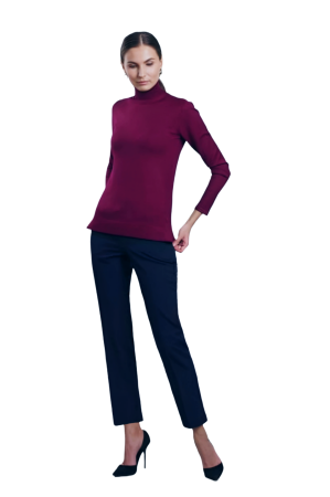 Pantaloni dama - Pantalon 489 bleumarine Exnec