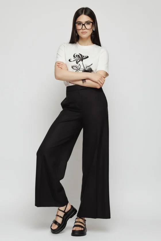 Pantaloni dama - Pantalon 5228 larg negru Mizar