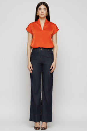 Pantaloni dama - Pantalon 5484 denim bleumarine Mizar