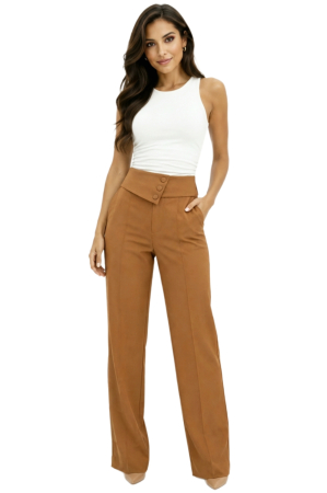 Pantaloni dama - Pantalon 5576 camel La Donna