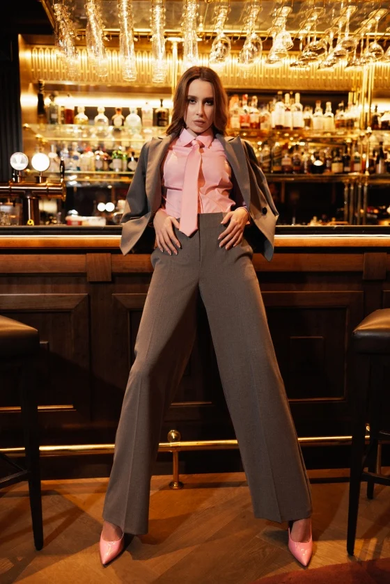 Pantaloni dama - Pantalon 6028 gri Mizar