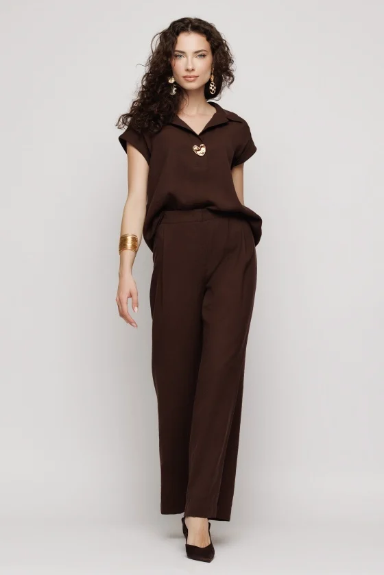 Pantaloni dama - Pantalon 6219 maro Mizar