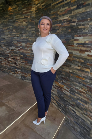 Pantaloni dama - Pantalon 952 bleumarine Cosmo