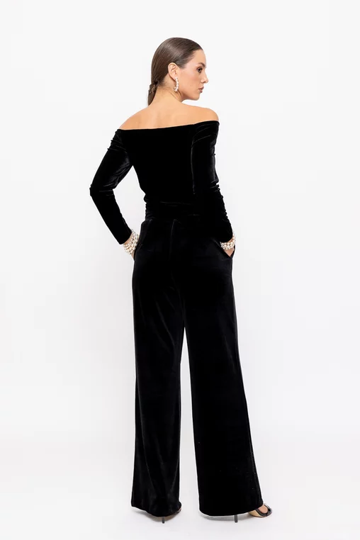 Pantalon C2521 negru catifea Caramel [1]