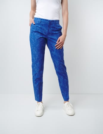 Pantaloni dama - Pantalon Elena royal frunze Wegener