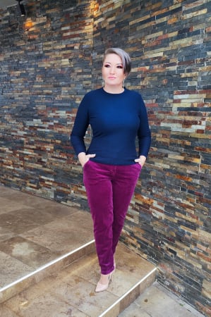 Pantaloni dama - Pantalon Mirna ciclamino Iber